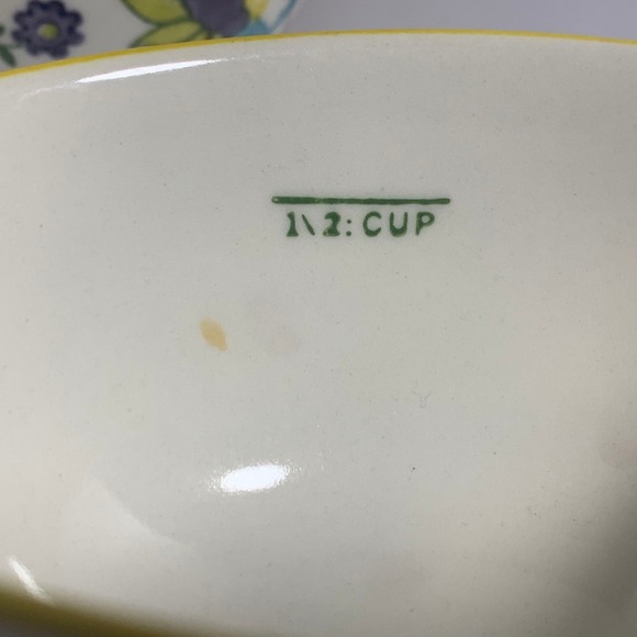 Pier 1 Imports Floral Ceramic Measuring Cups Set of 4 Hand Painted Discontinued - Picture 7 of 12